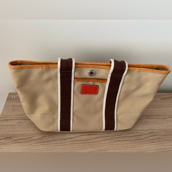 Coach Tote bag vintage y2k cute beige red handle - Picture 1 of 16
